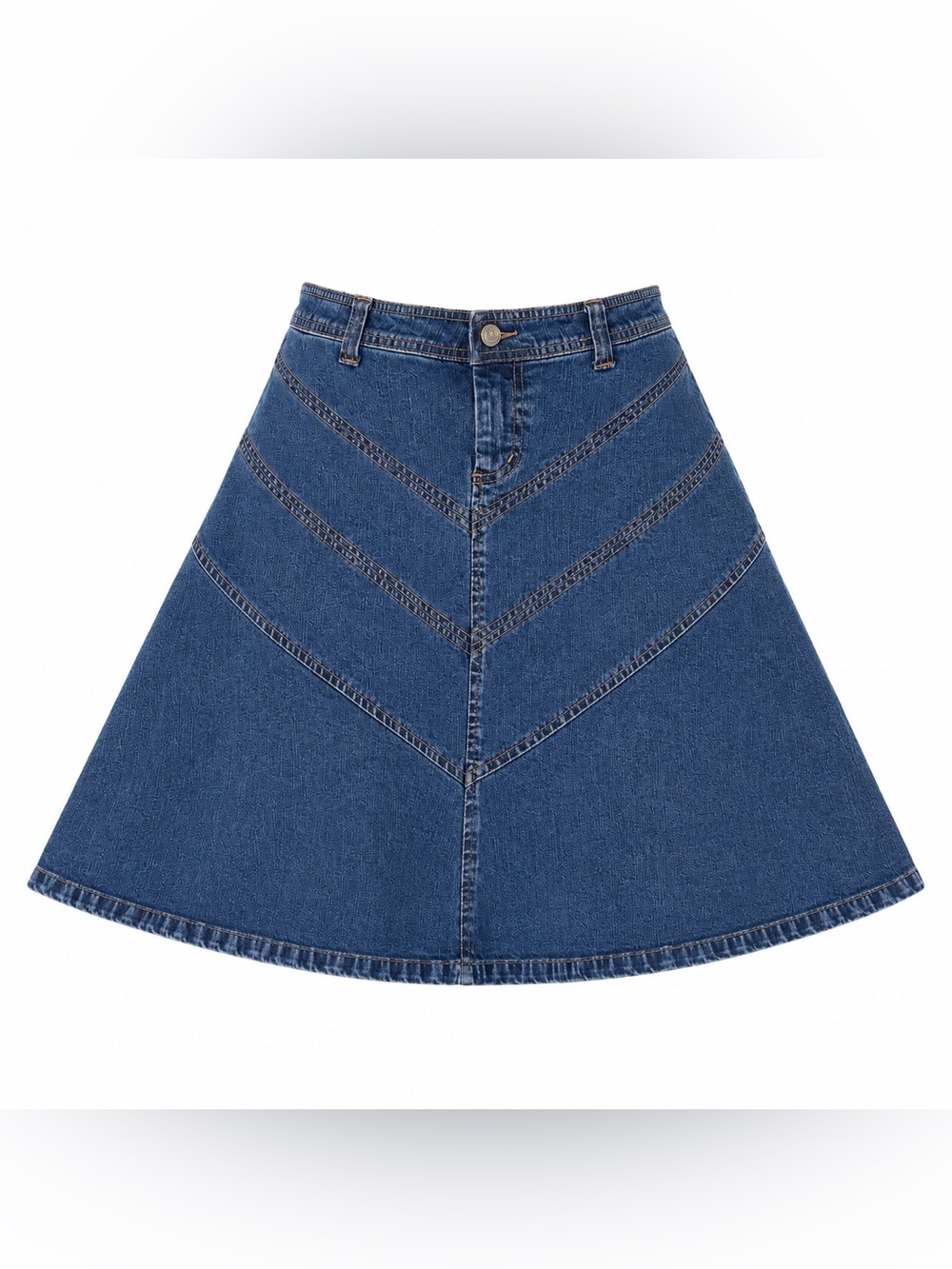 Classic Dark Blue Denim Circle Skirt